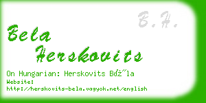 bela herskovits business card